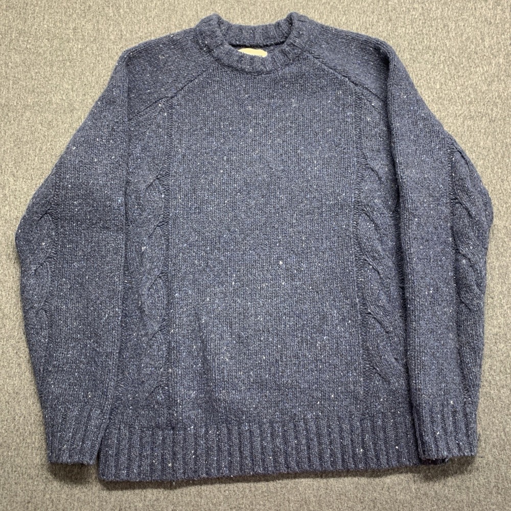 Taylor Stitch The Topside Sweater Navy Donegal Blue Crew Neck WOOL Size 40/US M